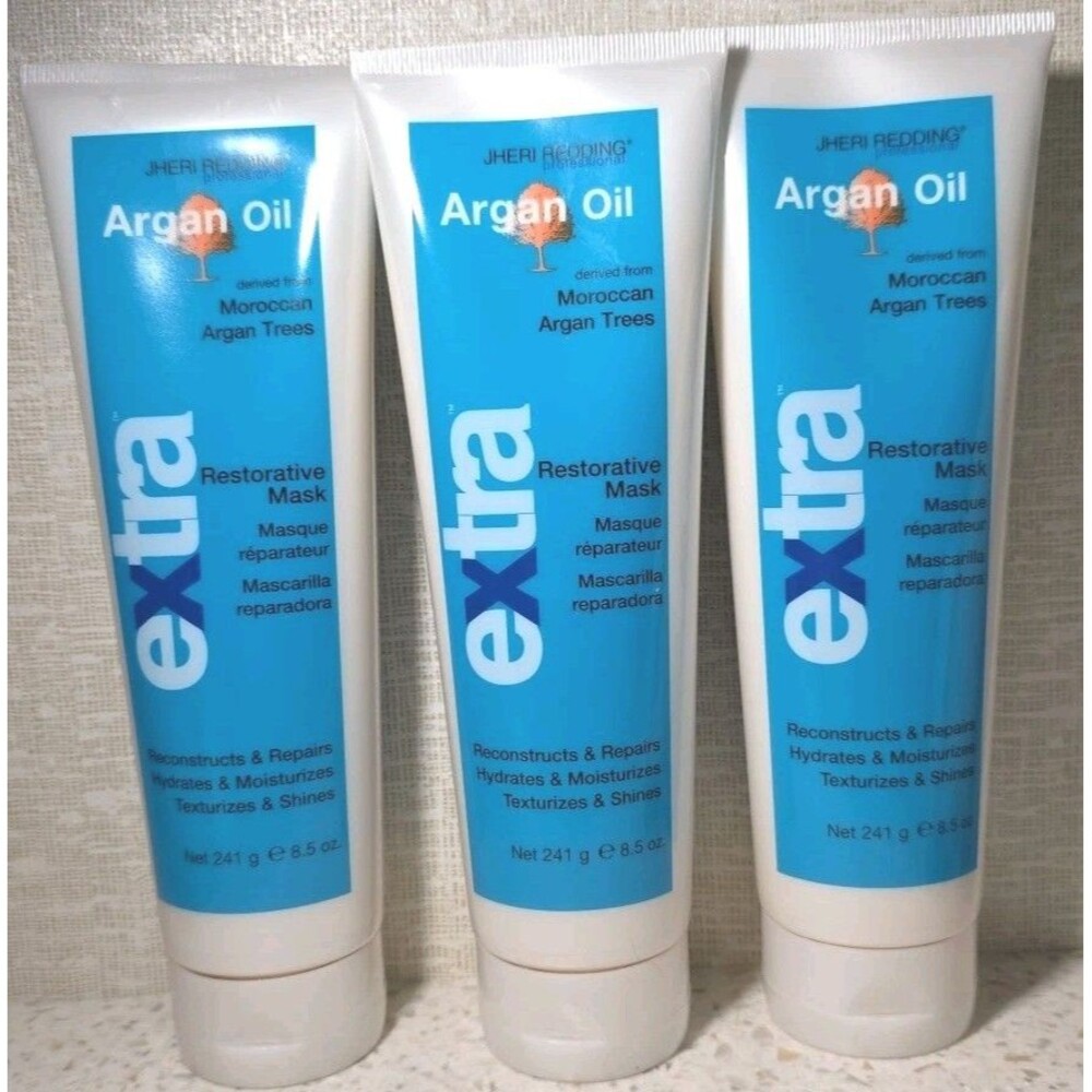 Jheri Redding Professional Argan Oil Restorative Mask Lot Of 3 8.5oz Each - NEW